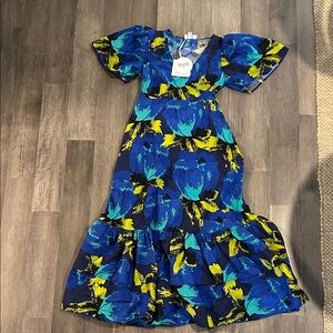 Christopher John Rogers for Target Vibrant Blue and Yellow Maxi Dress